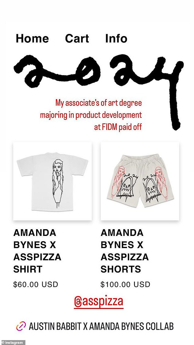 Amanda announced her fashion line in an Instagram post on October 2, revealing that she is working with designer Austin Babbitt, aka A**pizza, on some original designs.