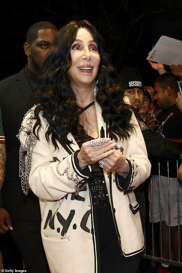 Cher seemed to be having a good time while mingling with fans, photographers, and the cast of Little Bites.