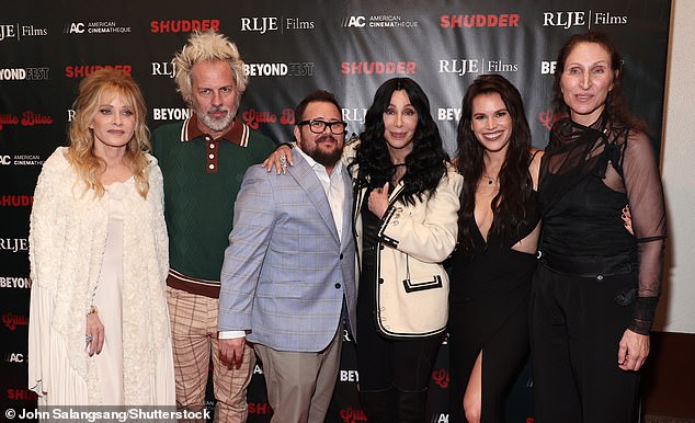 They also posed with Barbara Compton (left) and Bonnie Aarons (right).