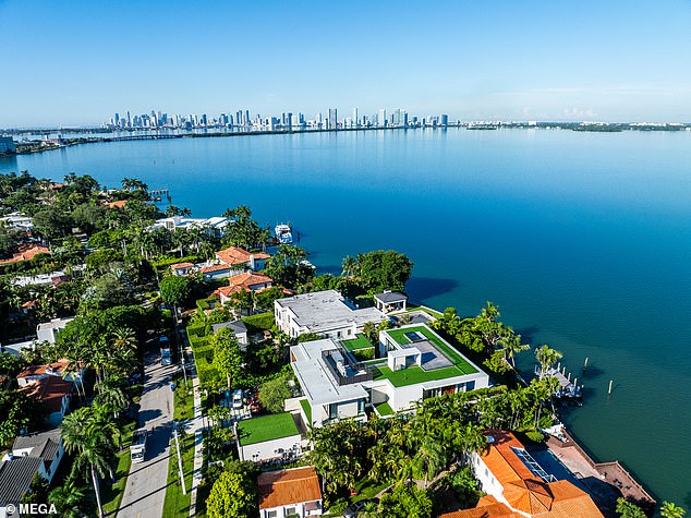 Aerial images of the property offer a glimpse of the stunning views over the water.