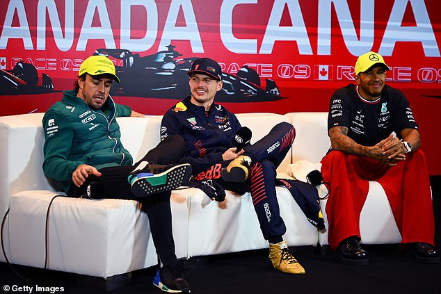 Alonso (left) believes Verstappen (center) should be careful with the language he uses in races