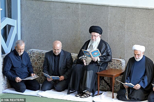 Khamenei attends a commemoration ceremony for Hassan Nasrallah today