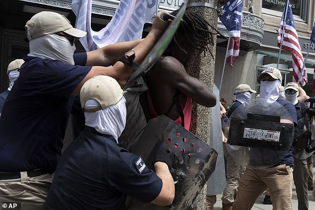 The 37-year-old said he fainted during the attack and was shocked when he later saw images in the press showing the white supremacists pressing a shield to his head and pushing him against a light pole.