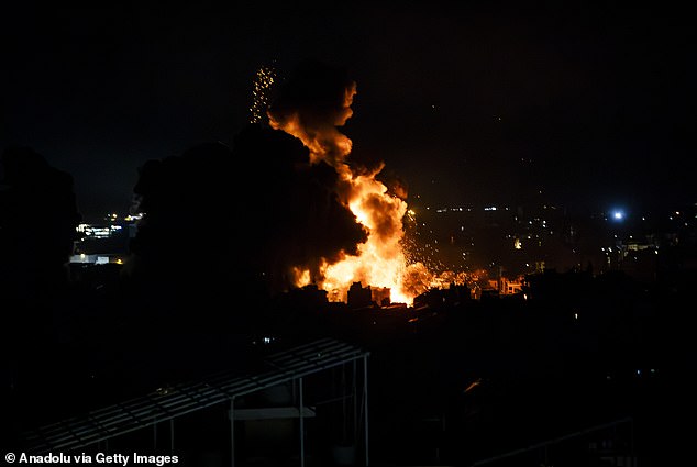 A huge explosion erupted last night in Beirut's southern suburbs, just north of the airport, in what is suspected to have been an Israeli attack on Hezbollah's heir apparent.