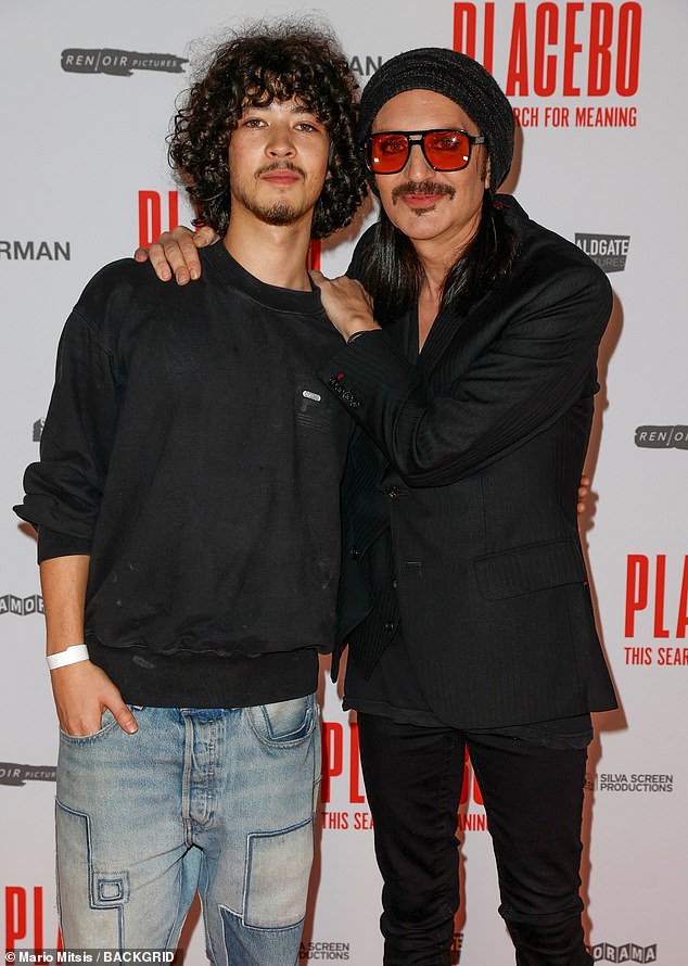 News of the documentary comes after the film's premiere at London's Vue Leicester Square on Thursday, where Brian was accompanied by his actor son Cody, 19 (pictured).