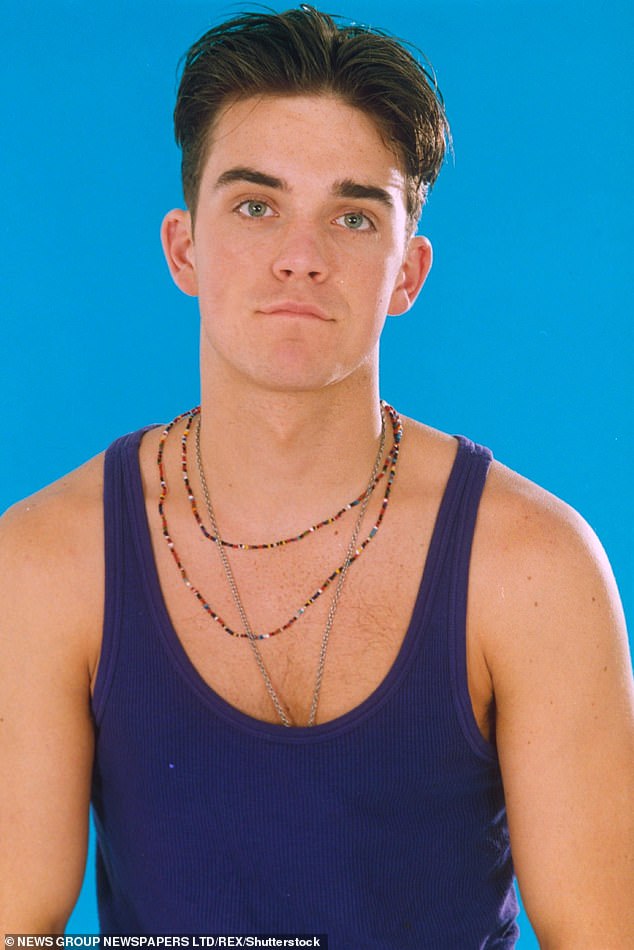 Robbie portrayed as a pop singer when he was in Take That back in 1992.