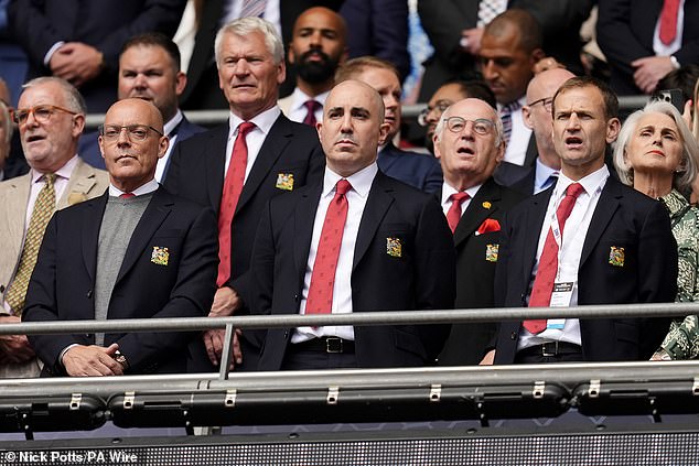 Also attending the meeting will be Dave Brailsford (left), CEO Omar Berrada (center) and sporting director Dan Ashworth (right).