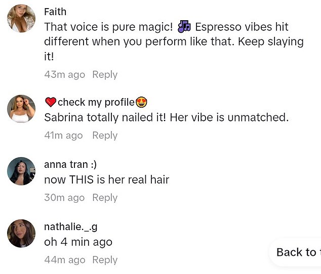 Fans were quick to defend her after her TikTok attack in which she insisted she sings live ¿every show 100%¿ before asking her critics if they would like to talk to my audio engineers.