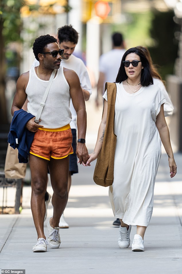 Glover photographed with his wife Michelle White in New York City last August