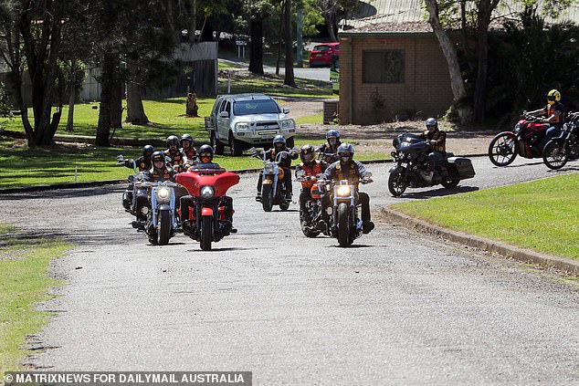 Gates opened at 10am with a rush of colorful members lining up to pay their respects to the former president of the local Bandidos chapter in western Sydney.