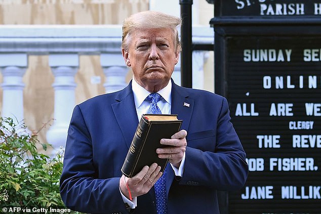 Trump began selling the Bibles earlier this year before Easter with the slogan: 'Make America Pray Again!'