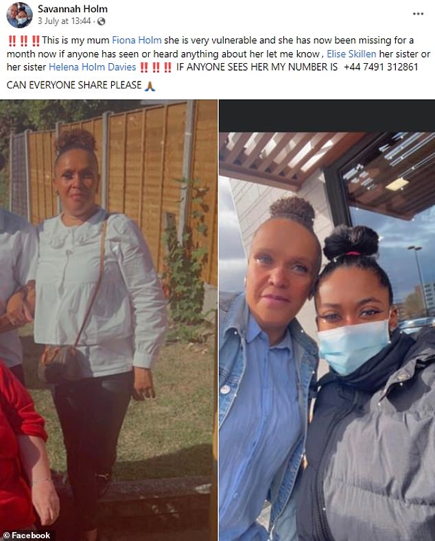 Ms Holm's daughter Savannah posted a photo of her mother on Facebook on July 3, 2023, urging anyone who saw or heard anything to let her know.