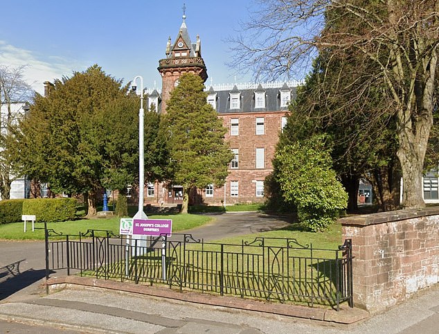 Sprung, who uses her maiden name, taught English at St Joseph's College (pictured) in Dumfries and agreed to give extra lessons to dyslexic teenager Mr Robinson.