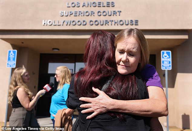 Antelope Valley residents hugged outside the Hollywood courthouse after Hubbart's placement hearing.