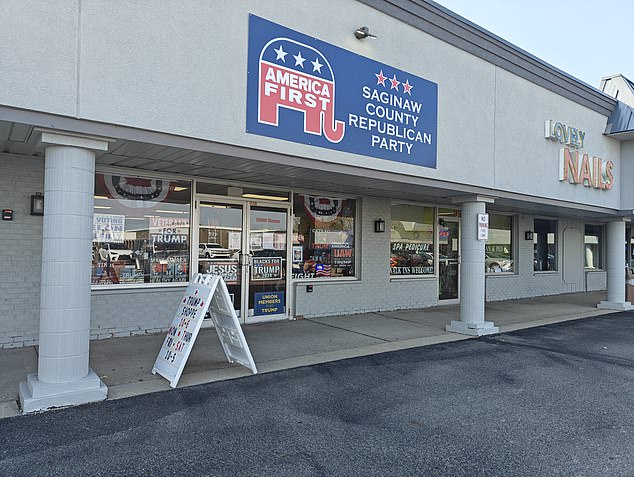 The Trump Shoppe occupies a spot in a shopping center next to a nail salon