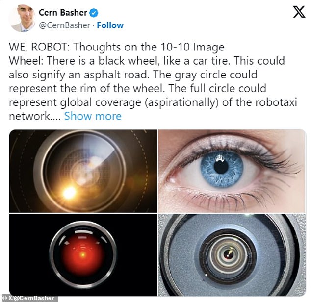 Tesla's promotional image shows a close-up of a digital camera lens that looks like an eye that has been compared to one of the most famous AIs in film history: the evil HAL from '2001: A Space Odyssey' by Stanley Kubrick.