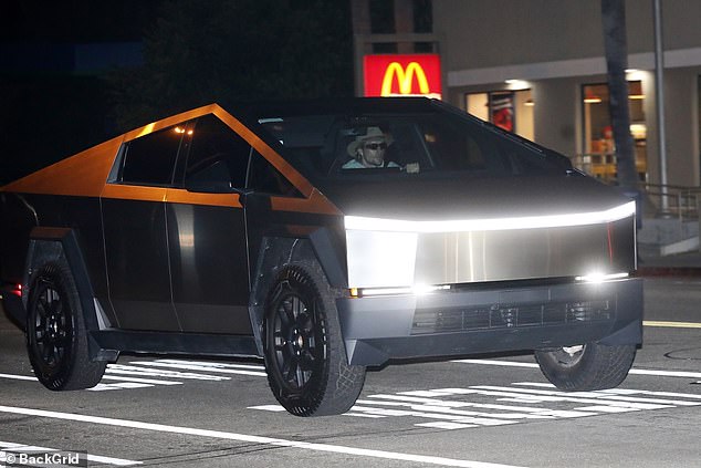 The exact name is to be confirmed, but Musk has referred to it as 'Cybercab', suggesting it could be similar in appearance to Tesla's Cybertruck (pictured).