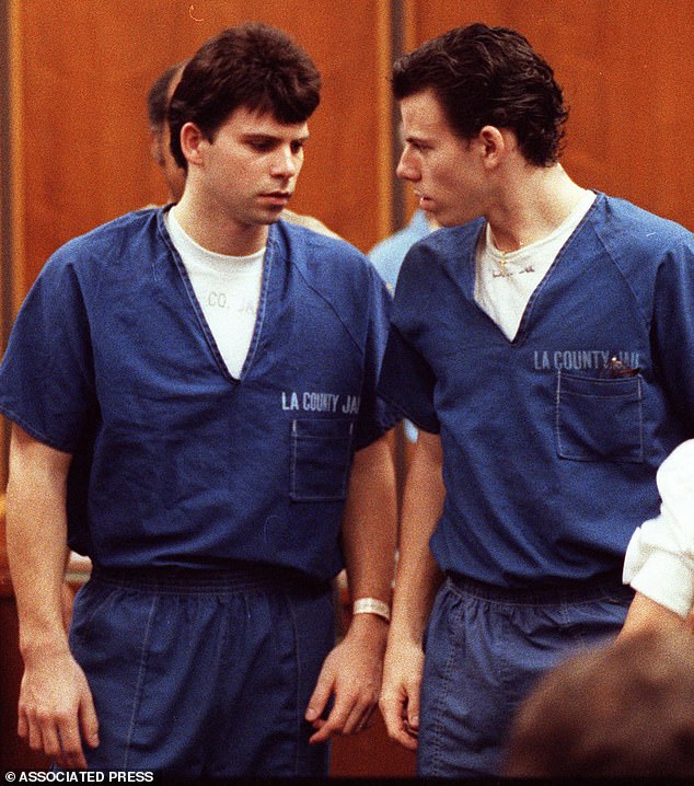 Lyle (left) and Erik (right) Menendez have been in prison for more than three decades for murdering their parents José and Kitty in their Beverly Hills mansion in 1989; in the photo 1990