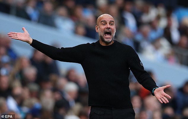 Pep Guardiola's frustration boiled over late and the Spaniard received a booking.