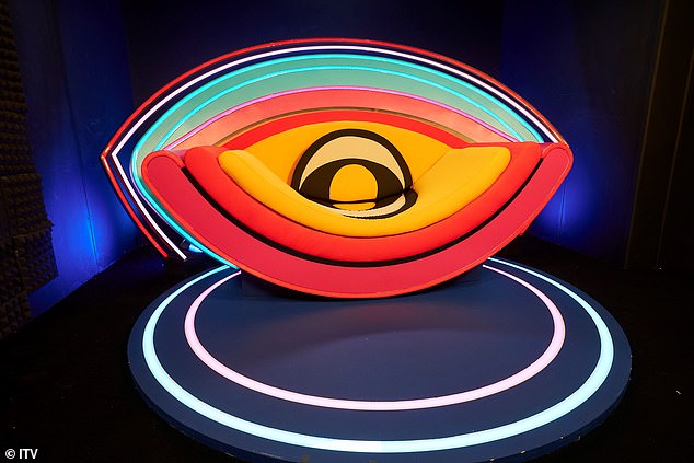 Last year's Big Brother chair was shaped like an eye, with an orange seat and red and blue accents.