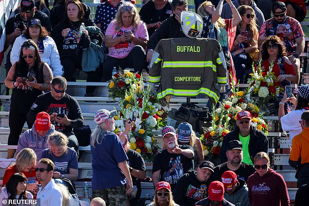 At Saturday's rally, a special memorial was built for Comperatore and members of his family are expected to sit with the Trump family as the president plans to remember Cory and honor the family.