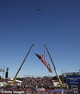 Trump's plane flies over rally in Butler, Pennsylvania