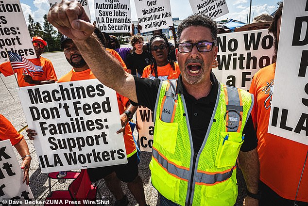 Talks now revolve around port automation, which unions say will lead to fewer jobs and other flashpoints. Pictured is Nick DeFresco, president of the International Longshoremen's Association.