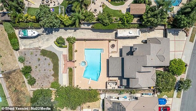 The 16,000-square-foot home in Simi Valley, located north of Thousand Oaks and Malibu, has four bedrooms and two and a half bathrooms.