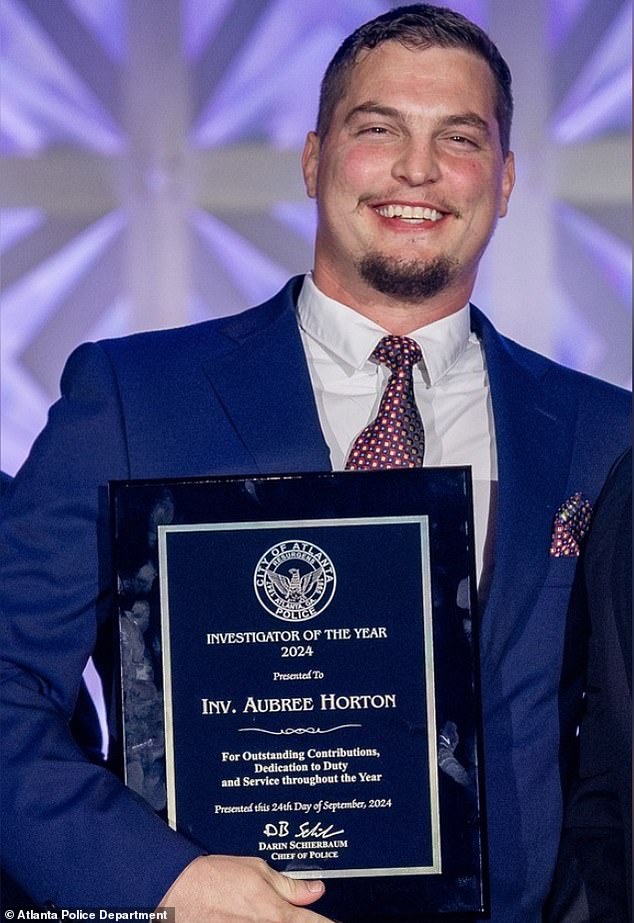 Days before his death, Horton had been awarded 'Investigator of the Year' at the Atlanta Police Foundation's annual Crime is Toast ceremony.