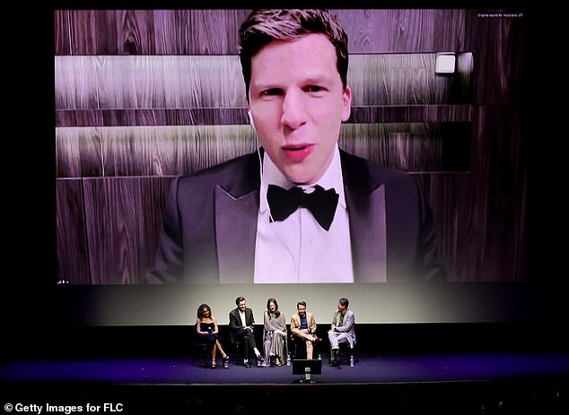 They were joined by Gray and Culkin as they chatted with film curator and writer Dennis Lim. And although Eisenberg, who not only starred in the film but was also the writer and director, could not be present, at one point he joined the group via video call.