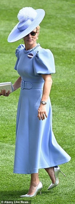 Zara Tindall seemed to draw inspiration from her late grandmother in a Rebecca Vallance dress