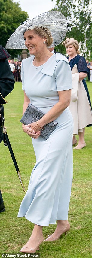 To attend King Charles' garden party at the Palace of Holyroodhouse, Sophie wore a Roland Mouret dress in a similar hue.