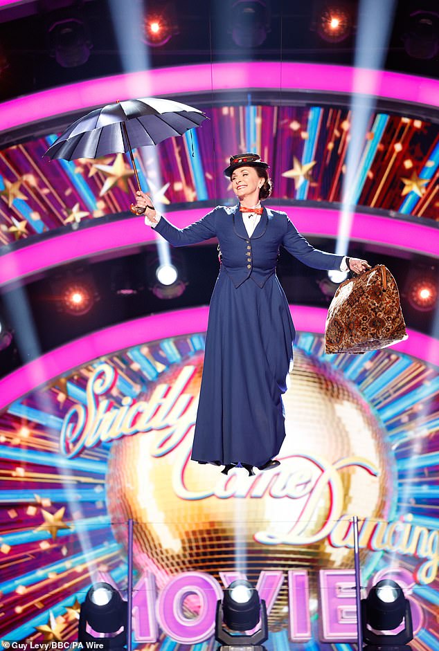 And there was a late arrival at the studio after, as head judge, Shirley Ballas flew into the studios from the rafters to Supercalifragilisticexpialidocious, dressed as magical nanny Mary Poppins.