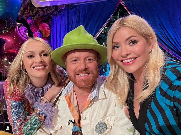 The TV star, 43, is said to be smiling again and reconnected with Fearne after the couple split when they stopped filming Celebrity Juice together in 2018 (seen on the show with host Keith Lemon).