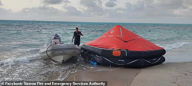 Samoan police and emergency teams reportedly worked with Australian Defense personnel to bring the ship's crew to safety.