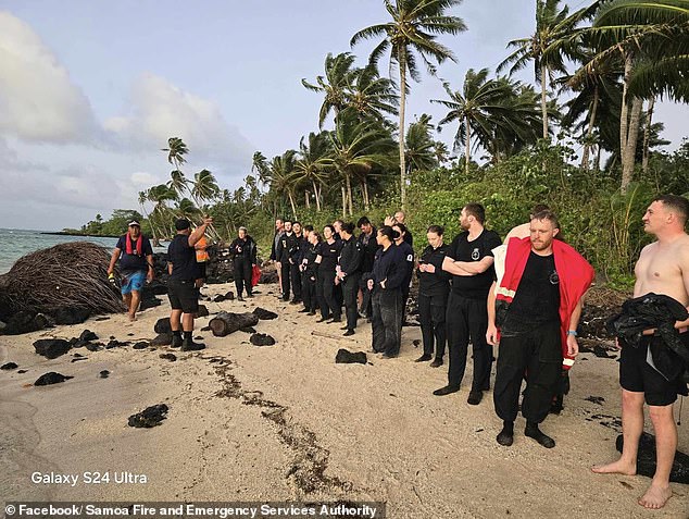 Online, the crew's family thanked local rescuers for returning the 75 crew members to Samoa.