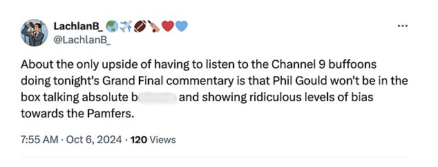 1728211531 576 Footy fans absolutely smash Channel Nines Grand Final coverage Its