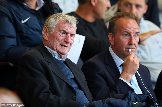 Former Spurs boss and sporting director David Pleat (left) revealed he watched Van Persie at Feyenoord before joining Arsenal.