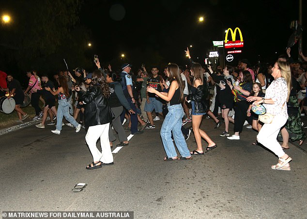 There were several bursts of mass dancing as excited fans celebrated the Panthers' fourth consecutive title.