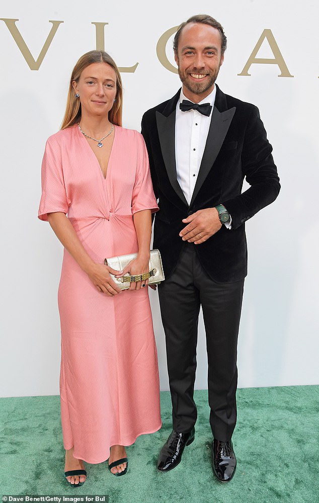 Alizee Thevenet and James Middleton attend the Bulgari gala dinner to celebrate the Queen's Platinum Jubilee in July 2022