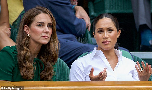 Meghan and Kate photographed at the Wimbledon women's singles final in 2019