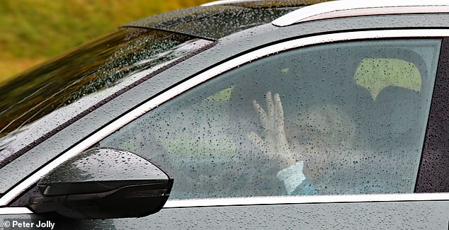 Last month the couple smiled at well-wishers lining their route to Crathie Kirk. Camilla in today's photo