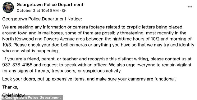 Georgetown Police Department urged people to check their doorbell cameras