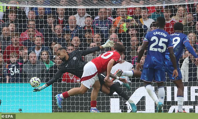 Jota Silva came close with a header in stoppage time, but Robert Sánchez somehow managed to deflect the ball onto the post.