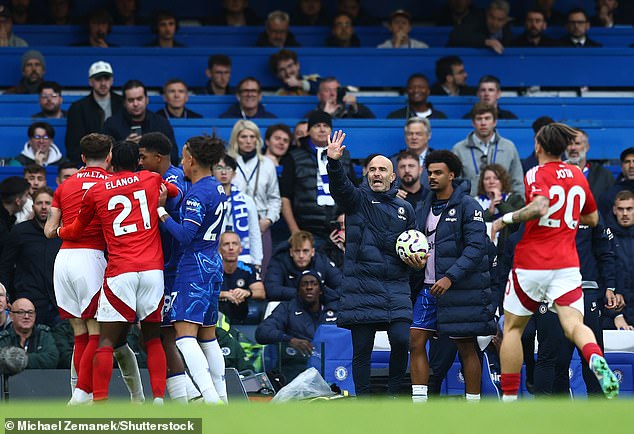 Chelsea manager Enzo Maresca tried to calm tensions after a fight broke out