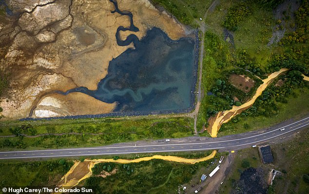 An aerial shot of Crystal Lake, which was drained in April by the U.S. Forest Service.