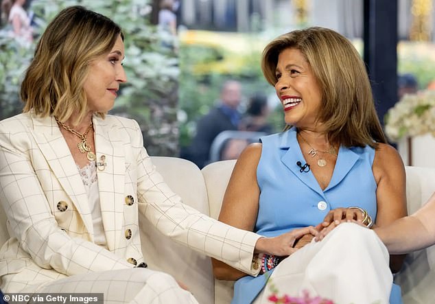 NBC Today host Hoda Kotb, 60, announced last month that she will be leaving Today early next year. Co-host Savannah Guthrie, 52, left, still has more than a year left on contract