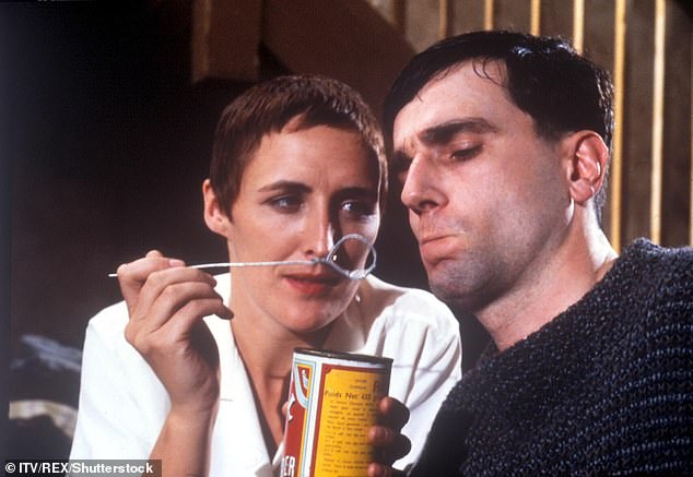 Pictured: Fiona Shaw and Daniel Day Lewis in the 1989 film My Left Foot, based on Christy Brown's 1954 autobiography.