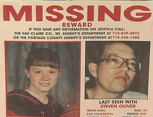 The missing person flier shows a photo of Jessyca and her kidnapper, 39-year-old Steven Oliver.