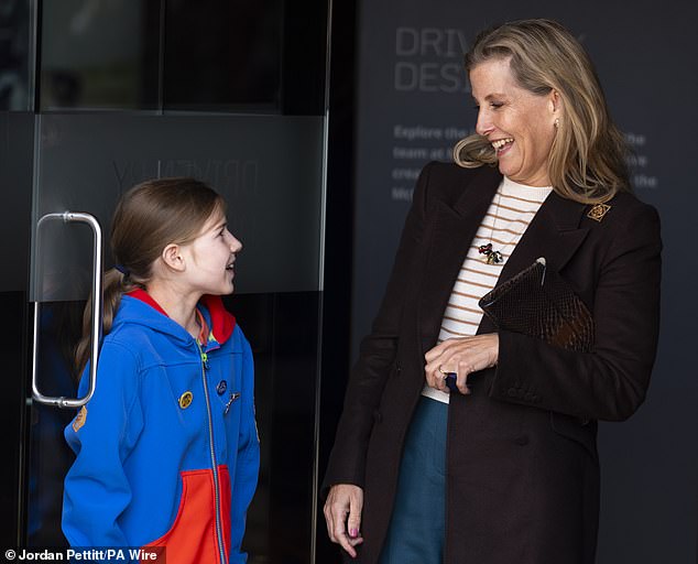 The duchess stopped briefly to chat with visitors in the public as she left the museum and said to one of them: 